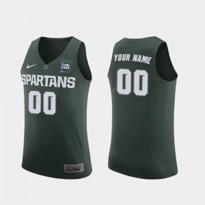 Youth Custom Michigan State Spartans #00 Nike NCAA 2019 Final-Four Green Authentic College Stitched Basketball Jersey VD50N52OX